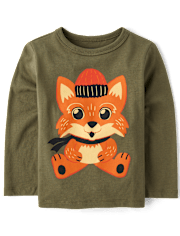 Baby And Toddler Boys Winter Fox Graphic Tee