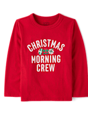 Baby And Toddler Matching Family Christmas Morning Crew Graphic Tee