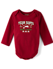 Baby Matching Family Team Santa Graphic Bodysuit