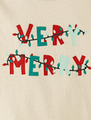 Baby Very Merry Christmas Lights Graphic Bodysuit