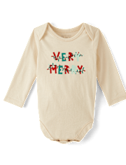 Baby Very Merry Christmas Lights Graphic Bodysuit