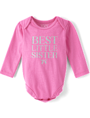 Baby Best Little Sister Graphic Bodysuit