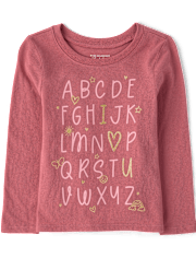 Baby And Toddler Girls Alphabet Doodles Graphic Tee