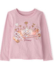Baby And Toddler Girls Princess Crown Graphic Tee