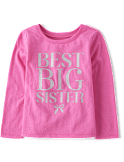 Baby And Toddler Girls Best Big Sister Graphic Tee