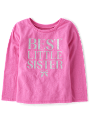 Baby And Toddler Girls Best Little Sister Graphic Tee