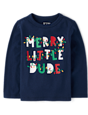 Baby And Toddler Boys Merry Little Dude Graphic Tee