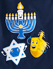 Baby And Toddler Boys Hanukkah Icons Graphic Tee