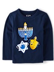 Baby And Toddler Boys Hanukkah Icons Graphic Tee