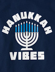 Baby And Toddler Boys Glow Hanukkah Vibes Graphic Tee