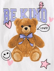 Girls Kind Teddy Bear Graphic Tee
