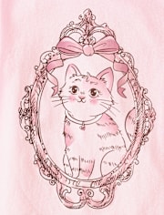 Girls Cat Mirror Graphic Tee