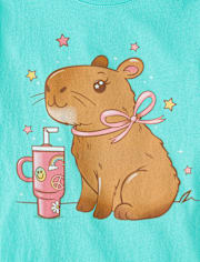 Girls Capybara Tumbler Graphic Tee