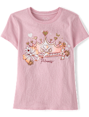 Girls Princess Crown Graphic Tee