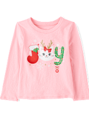Baby And Toddler Girls Christmas Joy Graphic Tee