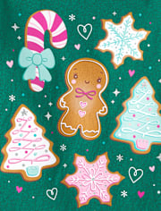 Baby And Toddler Girls Christmas Cookies Graphic Tee