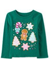 Baby And Toddler Girls Christmas Cookies Graphic Tee