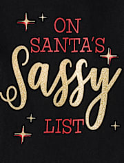 Baby And Toddler Girls Santa's Sassy List Graphic Tee