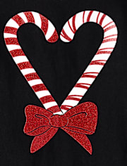 Baby And Toddler Girls Christmas Candy Canes Graphic Tee