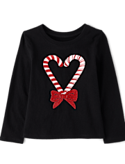 Baby And Toddler Girls Christmas Candy Canes Graphic Tee