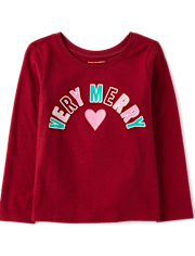 Baby And Toddler Girls Very Merry Christmas Graphic Tee