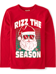 Boys Christmas Rizz The Season Graphic Tee