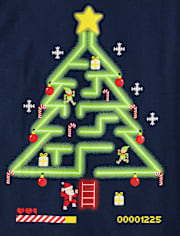 Boys Christmas Gaming Tree Graphic Tee