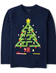 Boys Christmas Gaming Tree Graphic Tee