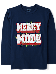 Boys Christmas Merry Mode Graphic Tee