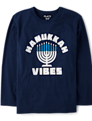 Boys Glow Hanukkah Vibes Graphic Tee