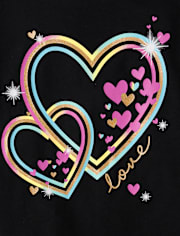 Girls Neon Hearts Graphic Tee