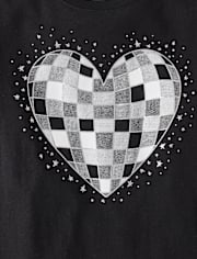 Girls Disco Heart Graphic Tee