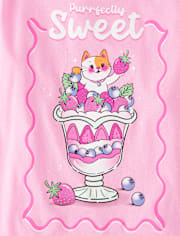 Girls Sweet Cat Graphic Tee