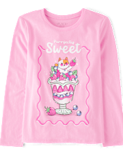Girls Sweet Cat Graphic Tee