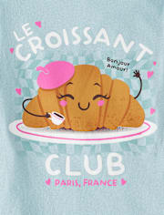 Girls Croissant Club Graphic Tee