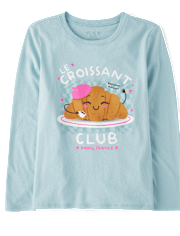 Girls Croissant Club Graphic Tee