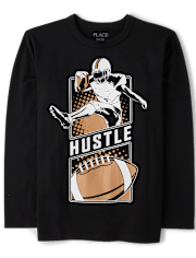 Boys Football Hustle Graphic Tee