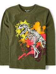 Boys Dino Splatter Graphic Tee