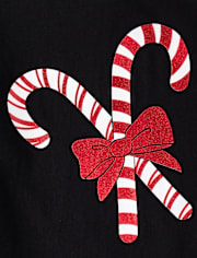 Girls Christmas Candy Canes Graphic Tee
