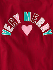 Girls Very Merry Christmas Graphic Tee