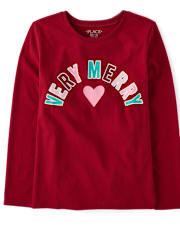 Girls Very Merry Christmas Graphic Tee