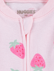 Baby Girls Huggies Strawberry Footed Coverall