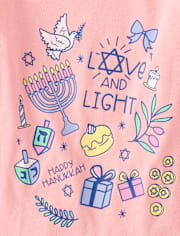 Baby And Toddler Girls Hanukkah Doodles Graphic Tee
