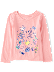 Baby And Toddler Girls Hanukkah Doodles Graphic Tee