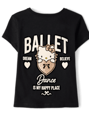 Girls Hello KittyÂ® Glitter Dance Baby Tee