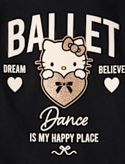 Girls Hello KittyÂ® Glitter Dance Baby Tee
