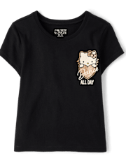 Girls Hello KittyÂ® Glitter Dance Baby Tee