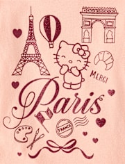 Girls Hello KittyÂ® Glitter Paris Baby Tee