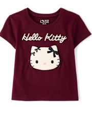 Girls Hello KittyÂ® Puff Print Bows Baby Tee