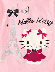 Girls Hello KittyÂ® Glitter Eiffel Tower Baby Tee